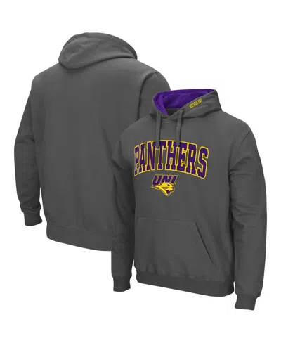 Colosseum Men's Northern Iowa Panthers Arch And Logo Pullover Hoodie In Charcoal