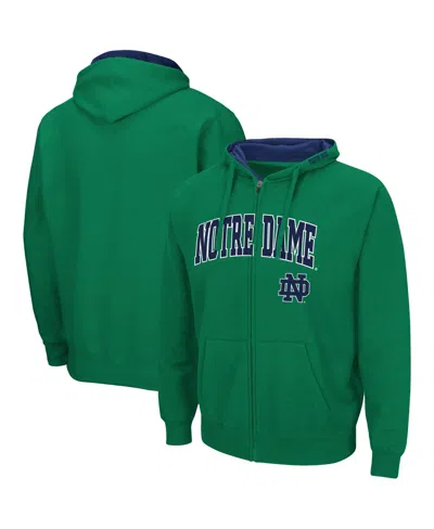 Colosseum Men's Notre Dame Fighting Irish Arch & Logo 3.0 Full-zip Hoodie In Green
