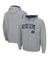 Colosseum Men's Notre Dame Fighting Irish Arch & Logo 3.0 Full-zip Hoodie In Heather Gray