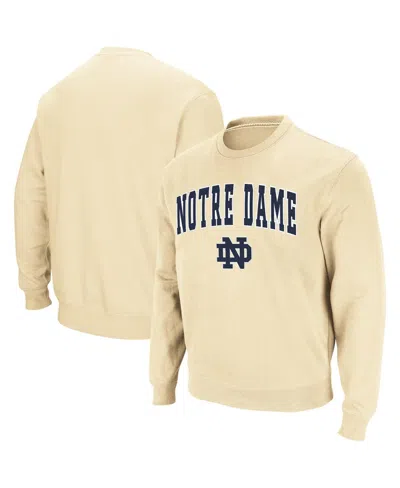 Colosseum Men's Notre Dame Fighting Irish Arch & Logo Crew Neck Sweatshirt In Gold