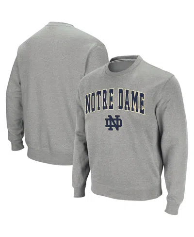 Colosseum Men's Notre Dame Fighting Irish Arch & Logo Crew Neck Sweatshirt In Heather Gray