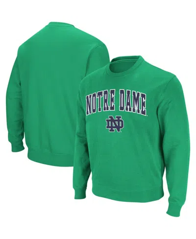 Colosseum Men's Notre Dame Fighting Irish Arch & Logo Crew Neck Sweatshirt In Kelly Green