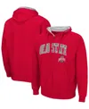 Colosseum Men's Scarlet Ohio State Buckeyes Arch Logo 3.0 Full-zip Hoodie In Scarlet