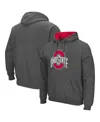 Colosseum Men's Charcoal Ohio State Buckeyes Arch And Logo Pullover Hoodie In Charcoal