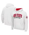Colosseum White Ohio State Buckeyes Double Arch Pullover Hoodie In White