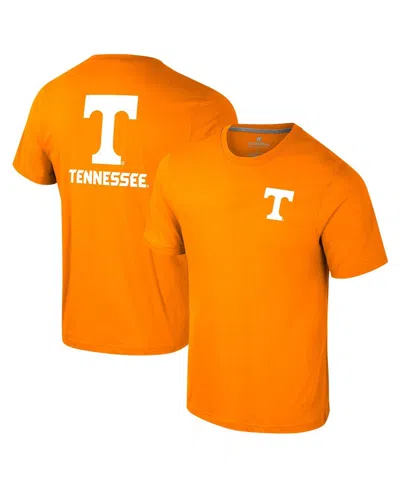 Colosseum Men's Ohio State Buckeyes Logo Lockup 2-hit Active Blend T-shirt In Tennessee Orange
