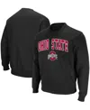 Colosseum Men's Ohio State Buckeyes Team Arch Logo Tackle Twill Pullover Sweatshirt In Black