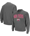 Colosseum Men's Charcoal Ohio State Buckeyes Team Arch Logo Tackle Twill Pullover Sweatshirt In Charcoal