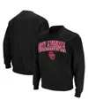 Colosseum Men's Arkansas Razorbacks Arch And Logo Crew Neck Sweatshirt In Black