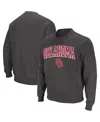 Colosseum Men's Oklahoma Sooners Arch & Logo Crew Neck Sweatshirt In Charcoal