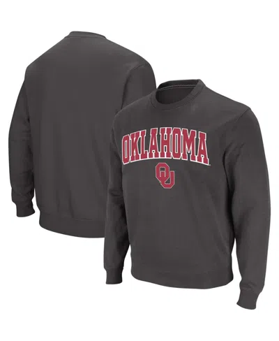 Colosseum Men's Oklahoma Sooners Arch & Logo Crew Neck Sweatshirt In Charcoal