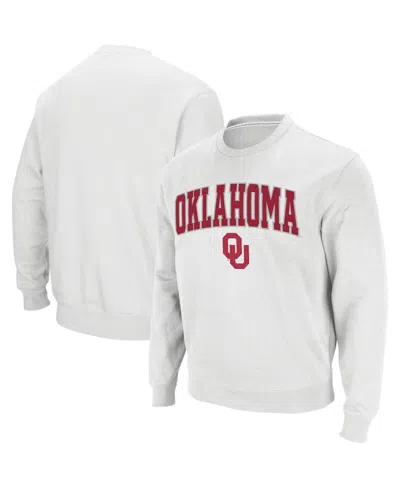 Colosseum Men's Oklahoma Sooners Arch & Logo Crew Neck Sweatshirt In White