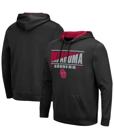 Colosseum Men's Oklahoma Sooners Slash Stack 2.0 Pullover Hoodie In Black