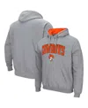 Colosseum Men's Oklahoma State Cowboys Arch & Logo 3.0 Pullover Hoodie In Heathered Gray