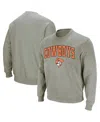 Colosseum Men's Heather Gray Oklahoma State Cowboys Arch Logo Crew Neck Sweatshirt In Heather Gray