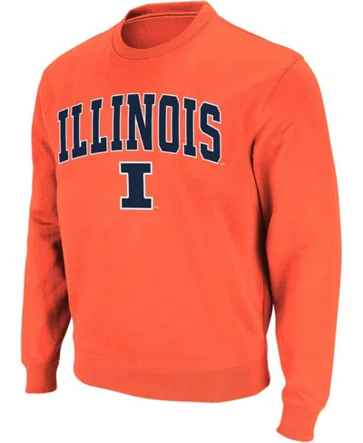 Colosseum Men's Orange Illinois Fighting Illini Arch Logo Crew Neck Sweatshirt