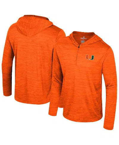 Colosseum Men's Orange Miami Hurricanes Always Sunny Lightweight Quarter-zip Hoodie