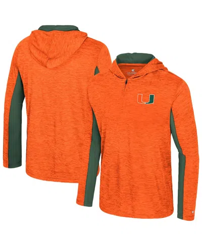 Colosseum Men's Orange Miami Hurricanes Always Sunny Quarter-zip Hoodie