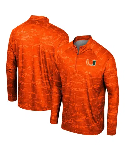 Colosseum Men's Orange Miami Hurricanes Carson Raglan Quarter-zip Jacket
