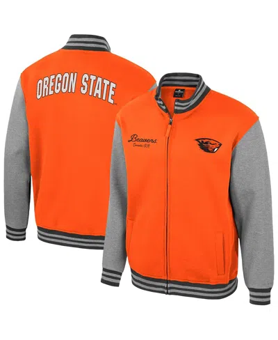 Colosseum Men's Orange Oregon State Beavers Ambi-turner Full-zip Varsity Jacket