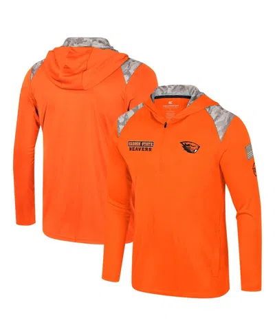 Colosseum Men's Orange Oregon State Beavers Oht Military Appreciation Quarter-zip Hoodie Jacket