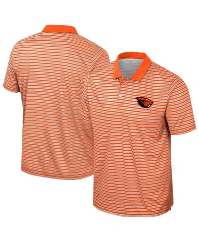 Colosseum Men's Orange Oregon State Beavers Striped Polo Shirt