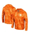Colosseum Men's Orange Clemson Tigers Palms Printed Lightweight Quarter-zip Hooded Top In Orange