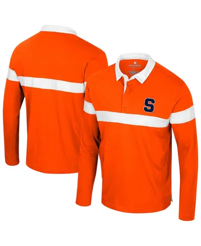Colosseum Men's Orange Syracuse Orange Too Cool For School Long Sleeve Polo Shirt