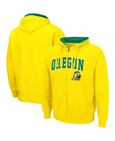 Colosseum Men's Oregon Ducks Arch & Logo 3.0 Full-zip Hoodie In Yellow