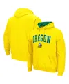 Colosseum Men's Oregon Ducks Arch & Logo 3.0 Pullover Hoodie In Yellow
