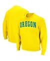 Colosseum Men's Oregon Ducks Arch And Logo Sweatshirt In Yellow