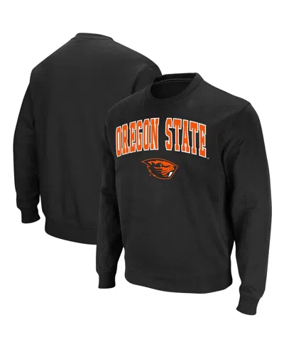 Colosseum Men's Oregon State Beavers Arch & Logo Tackle Twill Pullover Sweatshirt In Black