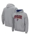 Colosseum Heathered Gray Pepperdine Waves Arch And Logo Pullover Hoodie In Heathered Gray