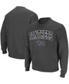 Colosseum Men's Charcoal Pitt Panthers Arch Logo Sweatshirt In Charcoal