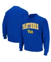 Colosseum Men's Royal Pitt Panthers Arch Logo Sweatshirt In Royal