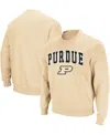 Colosseum Men's Gold-tone Purdue Boilermakers Arch And Logo Crew Neck Sweatshirt In Gold-tone