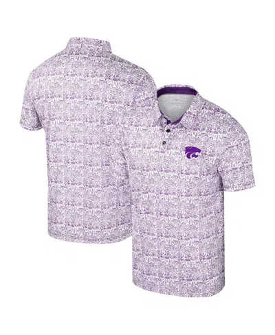 Colosseum Men's Purple Kansas State Wildcats It's Time Allover Print Polo Shirt