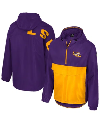 Colosseum Men's Purple Lsu Tigers Reloaded Anorak Half-zip Jacket