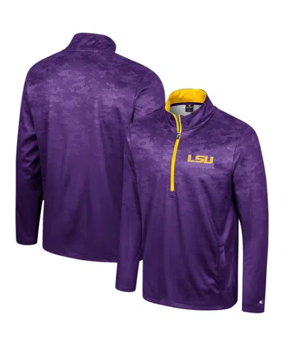 Colosseum Men's Purple Lsu Tigers The Machine Half-zip Jacket