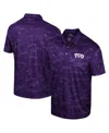 Colosseum Men's Purple Tcu Horned Frogs Daly Print Polo Shirt In Purple