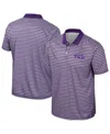 Colosseum Men's Purple Tcu Horned Frogs Striped Polo Shirt