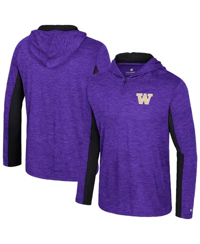 Colosseum Men's Purple Washington Huskies Always Sunny Quarter-zip Hoodie