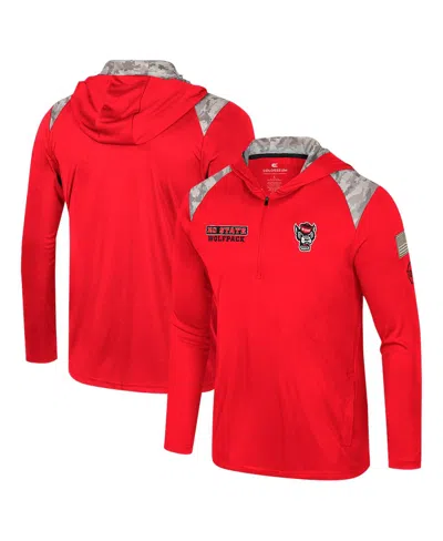Colosseum Men's Red Louisville Cardinals Oht Military Appreciation Quarter-zip Hoodie Jacket