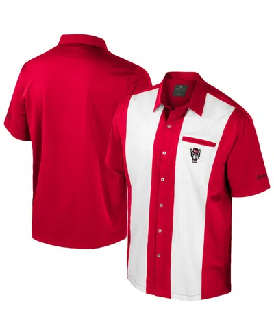 Colosseum Men's Red Nc State Wolfpack Strike Bowling Button-up Shirt