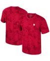 Colosseum Men's Red Nebraska Huskers Floral Printed T-shirt In Red