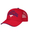 Colosseum Men's Red Smu Mustangs Wyatt Primary Team Trucker Adjustable Hat In Red