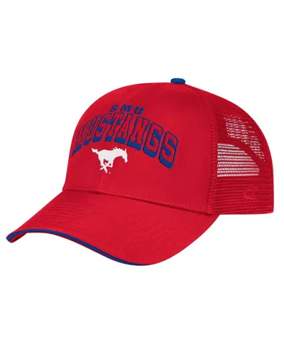 Colosseum Men's Red Smu Mustangs Wyatt Primary Team Trucker Adjustable Hat