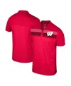 Colosseum Men's Red Wisconsin Badgers Big & Tall Langmore Polo In Red