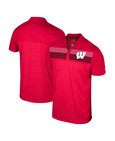 Colosseum Men's Red Wisconsin Badgers Big & Tall Langmore Polo