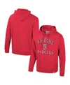 Colosseum Men's Red Wisconsin Badgers Big Tall Cap E-tan Pullover Hoodie In Red